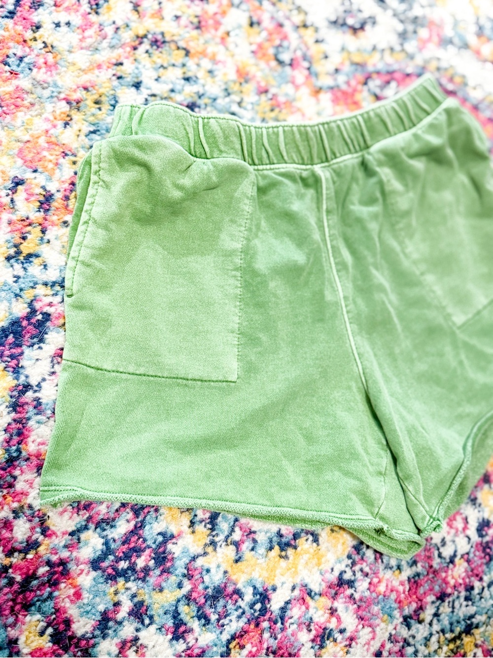 Universal Thread Green Terry Cloth Elastic Waist Shorts - Picture 2 of 4